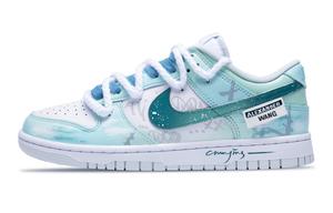 Кроссовки для скейтбординга Dunk унисекс с низким верхом белого цвета Nike, бирюзовый