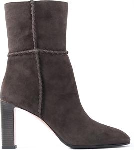 Женские замшевые ботильоны на каблуке с закрытым острым носком, удобные повседневные и нарядные ботинки ZodyBoer, Grey