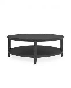 Круглый журнальный столик Hedworth из массива дерева, 47 дюймов Furniture, black