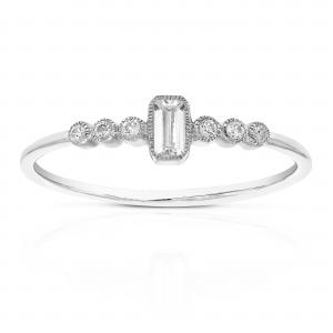 Помолвочное кольцо с выращенным в лаборатории изумрудом 1/4 карата из стерлингового серебра для женщин Vir Jewels, серебряный