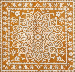 Ковер SAFAVIEH, 183 x 183 см, Stone Wash Collection, Copper, ручная вязка из шерсти и вискозы, идеален для помещений с высокой проходимостью в гостиной, спальне (STW207A)