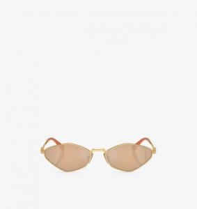 Солнцезащитные очки Mu 56zs неправильной формы из металла Miu Miu, золотой