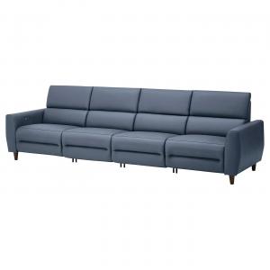 4-местный диван с 2 электрическими креслами-реклайнерами RULLERUM IKEA, lekungen темно-синий