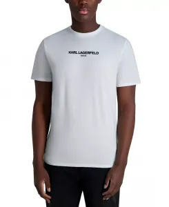 Мужская футболка с коротким рукавом и круглым вырезом с логотипом KARL LAGERFELD PARIS, белый