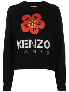 Шерстяной джемпер Boke Flower KENZO, черный