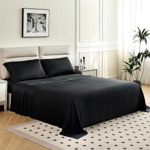 HusiAjiesilk Комплект постельного белья из 100% шелка тутового дерева 19 момме Black