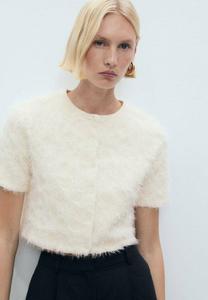 Кардиган CROPPED Mango, бежевый