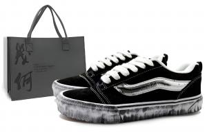 Vans Knu Skool амортизация, износостойкие низкие кроссовки для скейтборда unisex black white