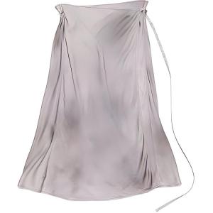 Сатиновая юбка миди с запахом Acne Studios, мультиколор/серый