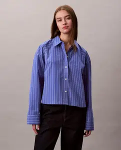Женская рубашка свободного кроя с полосками Calvin Klein Jeans, синий