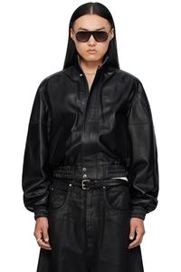 Кожаная куртка-блузон Lu'U Dan, черный