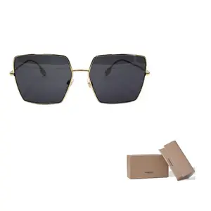 Burberry Солнцезащитные очки асимметричной формы женские золотые, Gold/Dark Gray