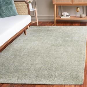 Ковер SAFAVIEH, 183 x 183 см, Glamour Collection - Green & Ivory, ручной работы из шерсти и вискозы, идеально для гостиной, спальни, столовой (GLM403T-6SQ)