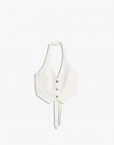 Жилет Bershka Halter со льном белого цвета