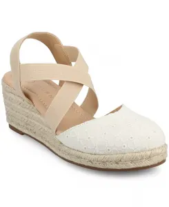 Женские сандалии-эспадрильи Ashlee на платформе с клином Journee Collection, розовый