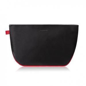 Женская кожаная дорожная косметичка с красными элементами Paolo Peruzzi Ay-13-bl