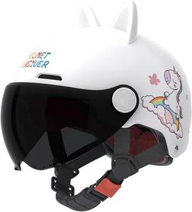 Шлем детский Koliyn с козырьком, белый