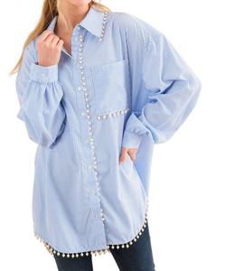 Рубашка на пуговицах You Are Extraordinary синего цвета And The Why