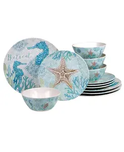 Набор столовых приборов Beachcomber из 12 предметов Certified International, blue/white