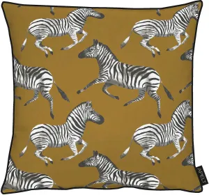 АПЭЛТ декоративная подушка "Самуэль", чехол без наполнения, 1 шт APELT 46х46 см, коричневый/белый/черный