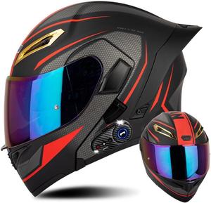 Шлем мотоциклетный Yagteycll, черный / красный