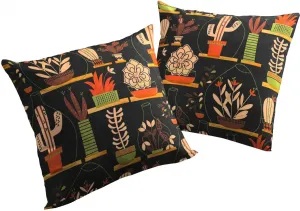 Вирт декоративная подушка "Дуб", чехол без наполнителя, 2 шт Wirth 40х60 см, черный/терракотовый