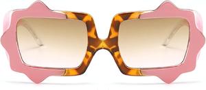 Модные винтажные прямоугольные женские солнцезащитные очки, популярные очки с леопардовым принтом зеленого цвета, трендовые мужские солнцезащитные очки UV400 756205 Melrose, Pink