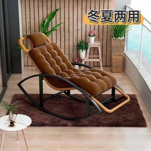 Fantasy Кресло-качалка из ротанга для взрослых, двойной слой золотой круг + коричневая подушка сиденья + коричневый коврик (комплект)