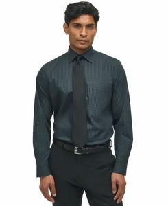 Мужская рубашка Brooks Brothers в клетку, прямого кроя, с отложным воротником Brooks Brothers, Navy Multi