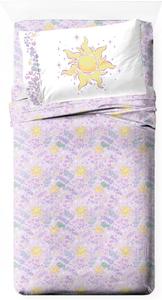 Детский комплект постельного белья Jay Franco с простыней на резинке, обычной простыней и наволочкой - ультрамягкое постельное белье с наволочкой для украшения комнаты, фиолетовый - Disney Princess Rapunzel, комплект из 3 предметов, размер Twin