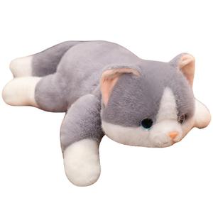 Реалистичная плюшевая кукла котенка высота 30см/45см/65см MLING, серый