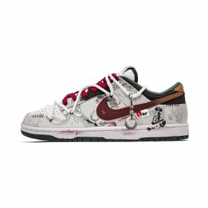 Кроссовки Dunk GS Ink Dazzles с защитой от пыли и истирания, дышащие, с эффектом увеличения роста, низкие, для скейтбординга, женские Nike, зеленый