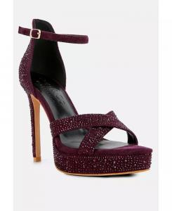 Босоножки на шпильках REGALIA фиолетового цвета, украшенные стразами Rag & Co, фиолетовый