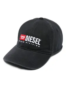 Хлопковая кепка с вышитым логотипом DIESEL, черный