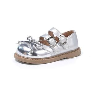 Низкие детские кожаные туфли для детей 3–7 лет TONYBEAR, серебряный