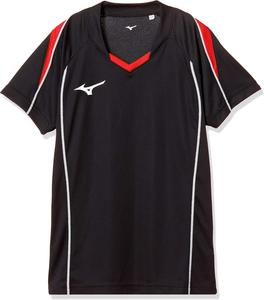 Волейбольная игровая футболка Mizuno, с коротким рукавом, для тренировок, клубных мероприятий, унисекс, детская, черный/красный