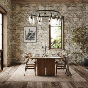 Ковер nuLOOM, 239 x 305 см,  Winnow Floral & Paisley из джута для столовой и гостиной, ivory