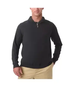 Флисовая толстовка-хенли большого и высокого размера KingSize, черный