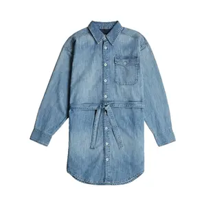 Платье с длинным рукавом G-Star Belted, синий