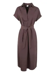 Платье миди из поплина ASPESI, коричневый