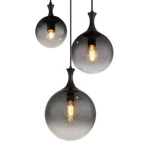 Подвесной светильник Globo Lighting Dalton Typ A, дымчатое стекло / железо - 4-х ламповый