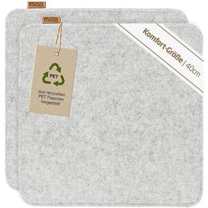 Подушка на сиденье miqio Design mit Antirutschnoppen 2 шт, 40x2x40 см цвет graumeliert mit echtleder-elementen