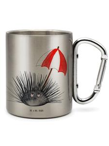 Термокружка с рисунком морского ежа без слов, серебряная Mr. & Mrs. Panda