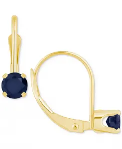 Серьги с застежкой-русалкой и солитером изумруда (1/2 карата) из 14-каратного золота (также с рубинами, сапфирами и танзанитами) Macy'S, sapphire