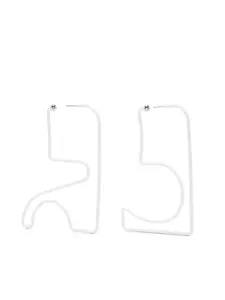 Серьги геометричной формы Courrèges, белый