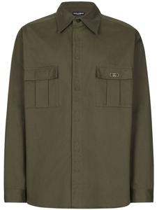 Dolce & Gabbana рубашка с накладными карманами, зеленый