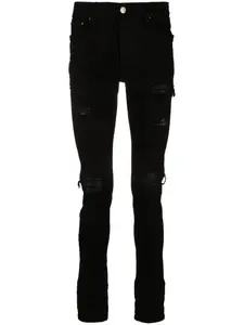 Джинсы скинни MX1 с эффектом потертости AMIRI, черный