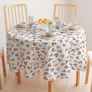 Круглая скатерть, 100% хлопок, 60 круглых", Country Chickens Design