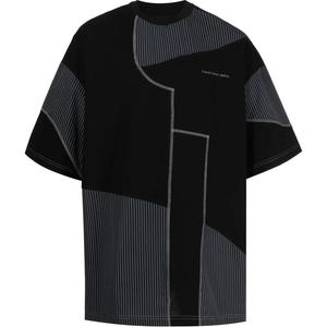 Футболка из хлопка с панелями Feng Chen Wang, черный