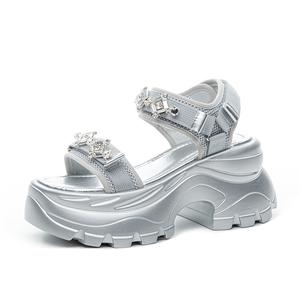 Сандалии с одним ремешком женские Shoe cabinet floral language, Silver